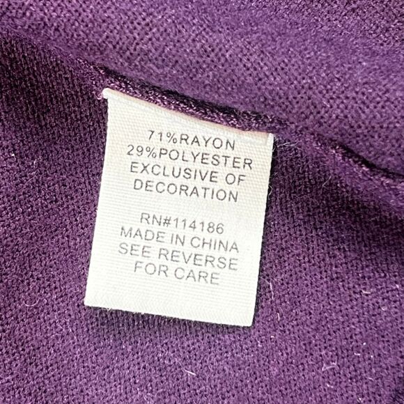 89th Madison Cardigan 1X Purple Open Front Silver Studded Dark Academia Sweater - Picture 8 of 9